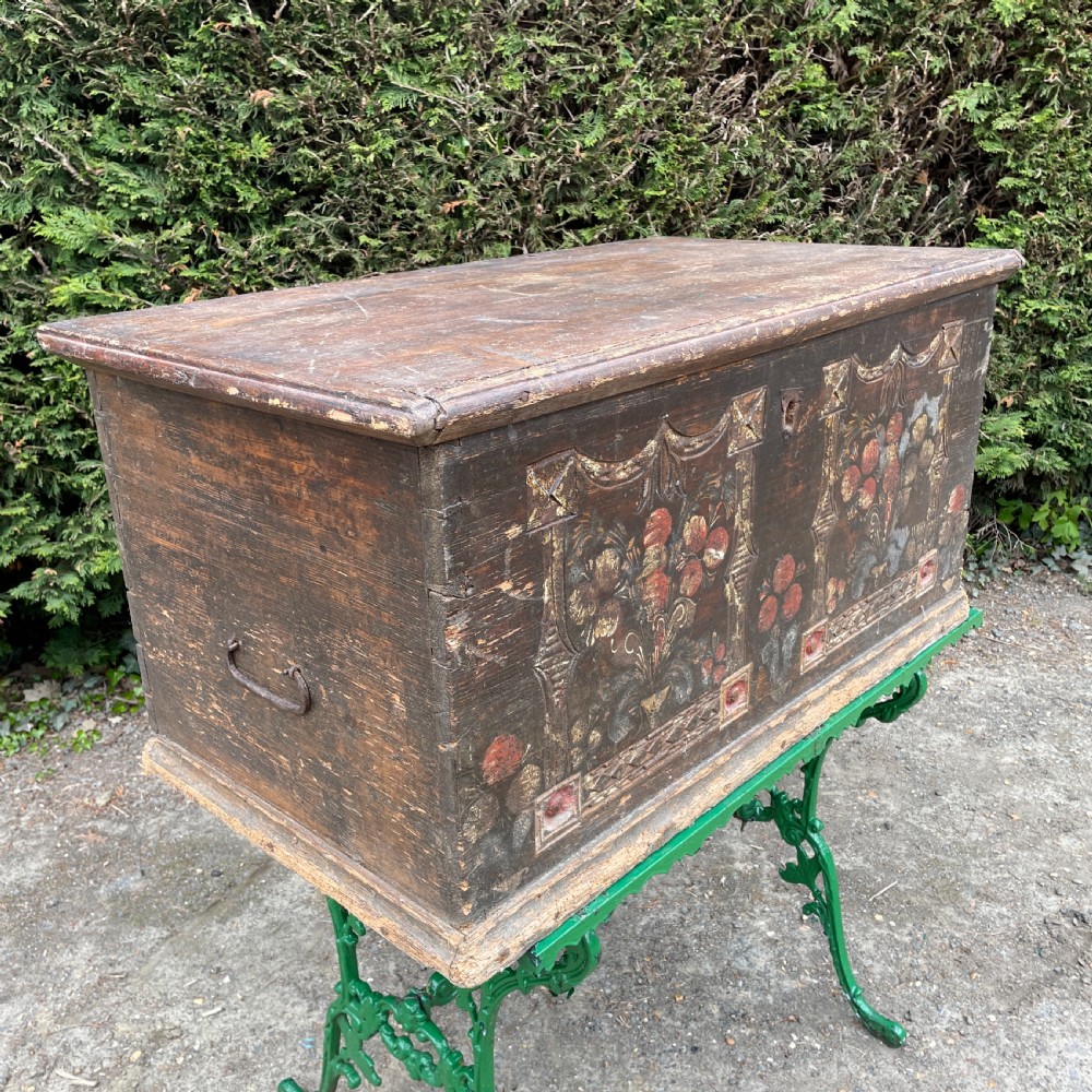 19thc Austrian-Hungarian Marriage chest View VI