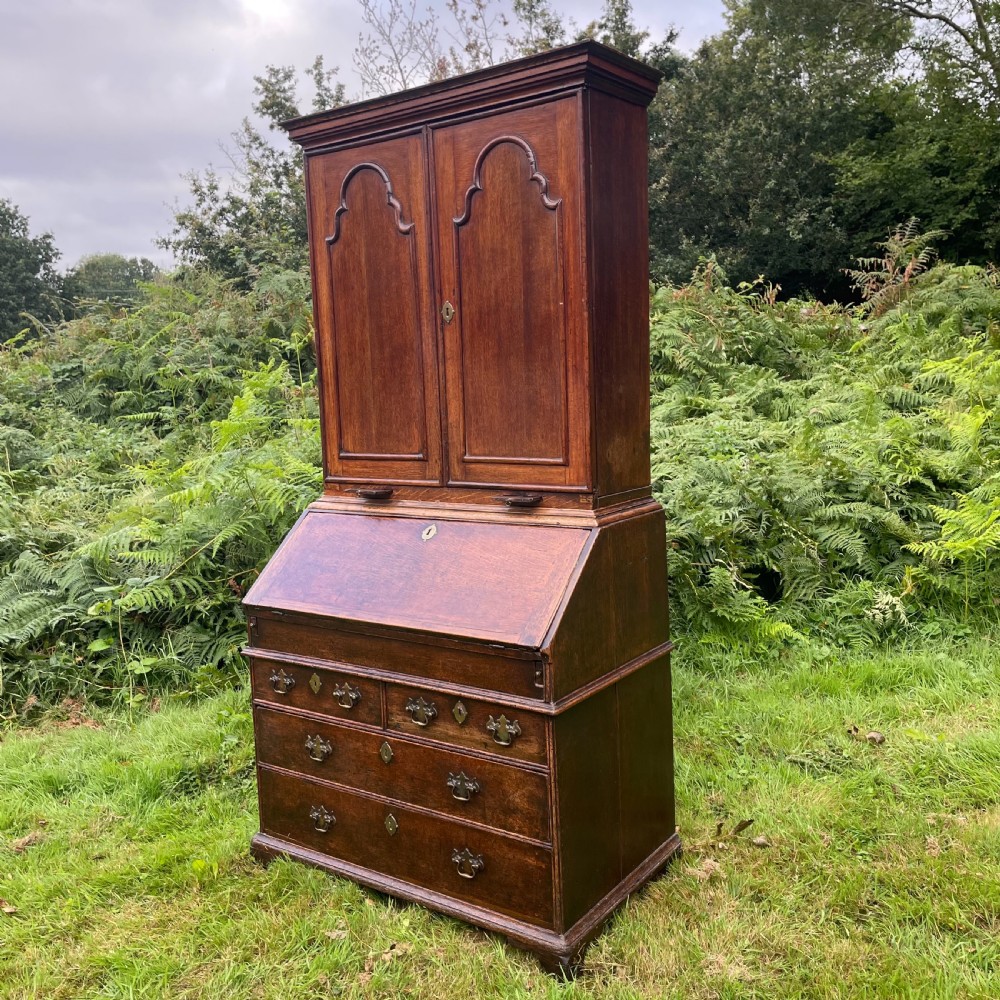 Charming George II Oak Bureau Cabinet