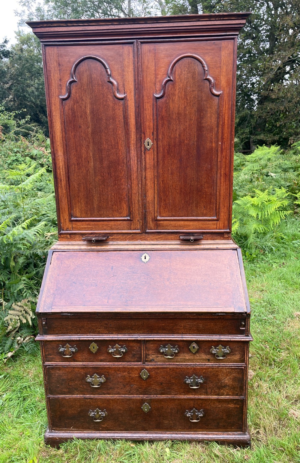 Charming George II Oak Bureau Cabinet View III