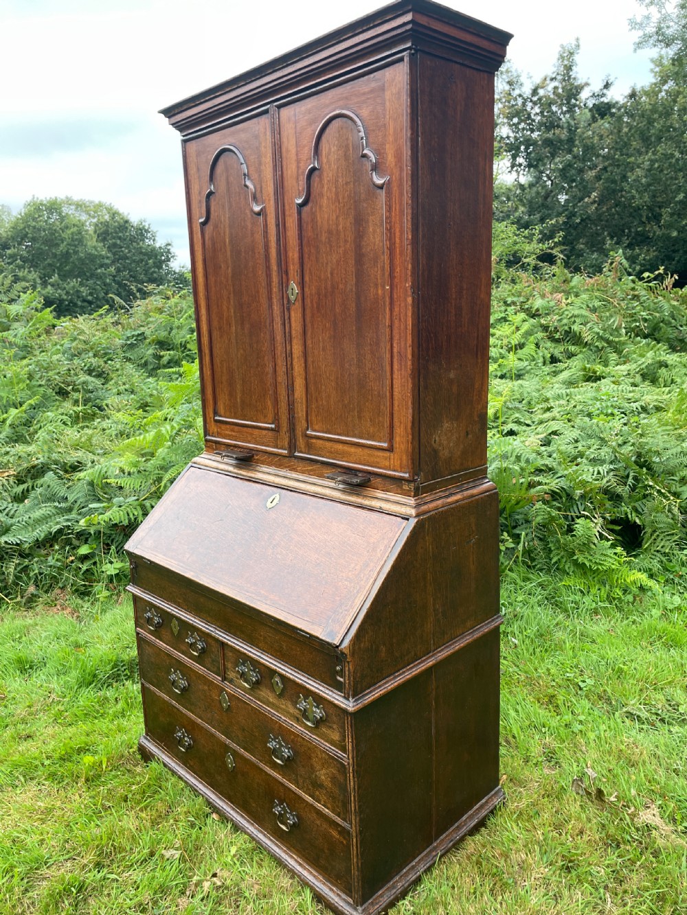 Charming George II Oak Bureau Cabinet View IV