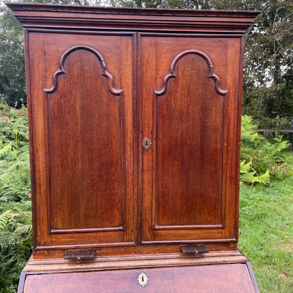 Charming George II Oak Bureau Cabinet View VI