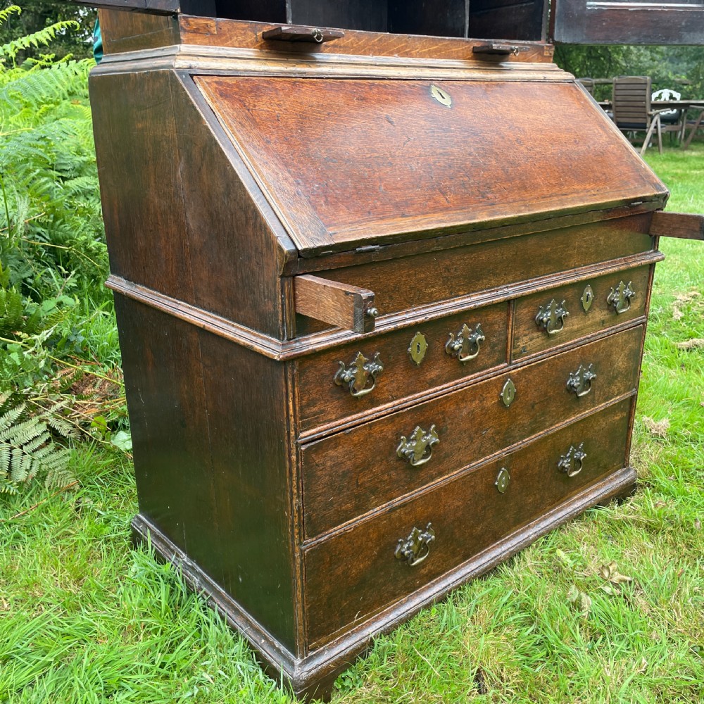 Charming George II Oak Bureau Cabinet View VIII