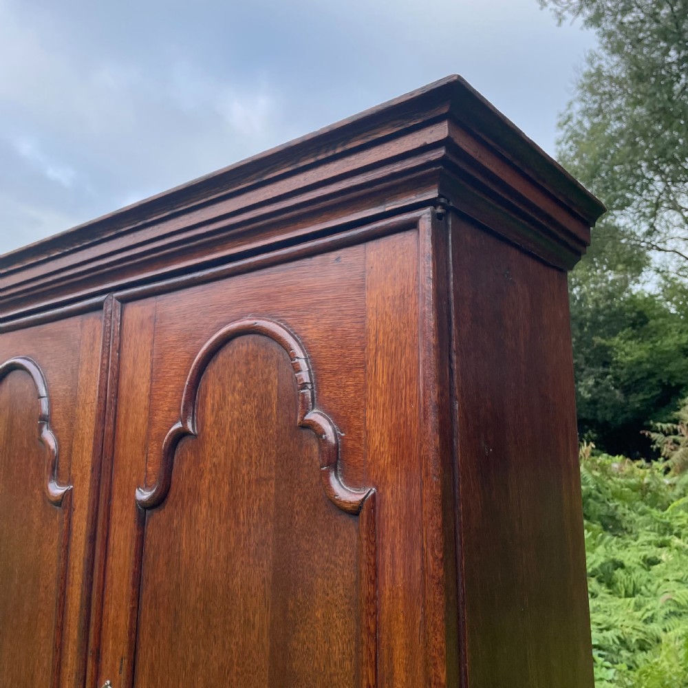 Charming George II Oak Bureau Cabinet View IX