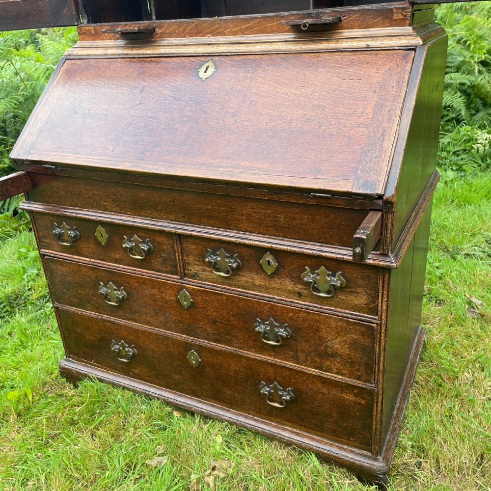 Charming George II Oak Bureau Cabinet View X