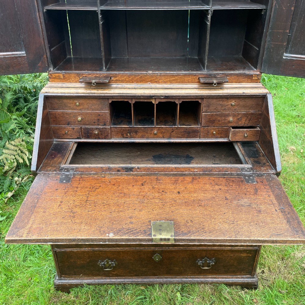 Charming George II Oak Bureau Cabinet View XI