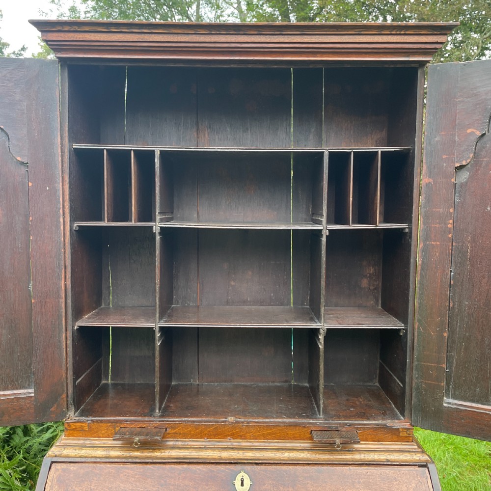 Charming George II Oak Bureau Cabinet View XII