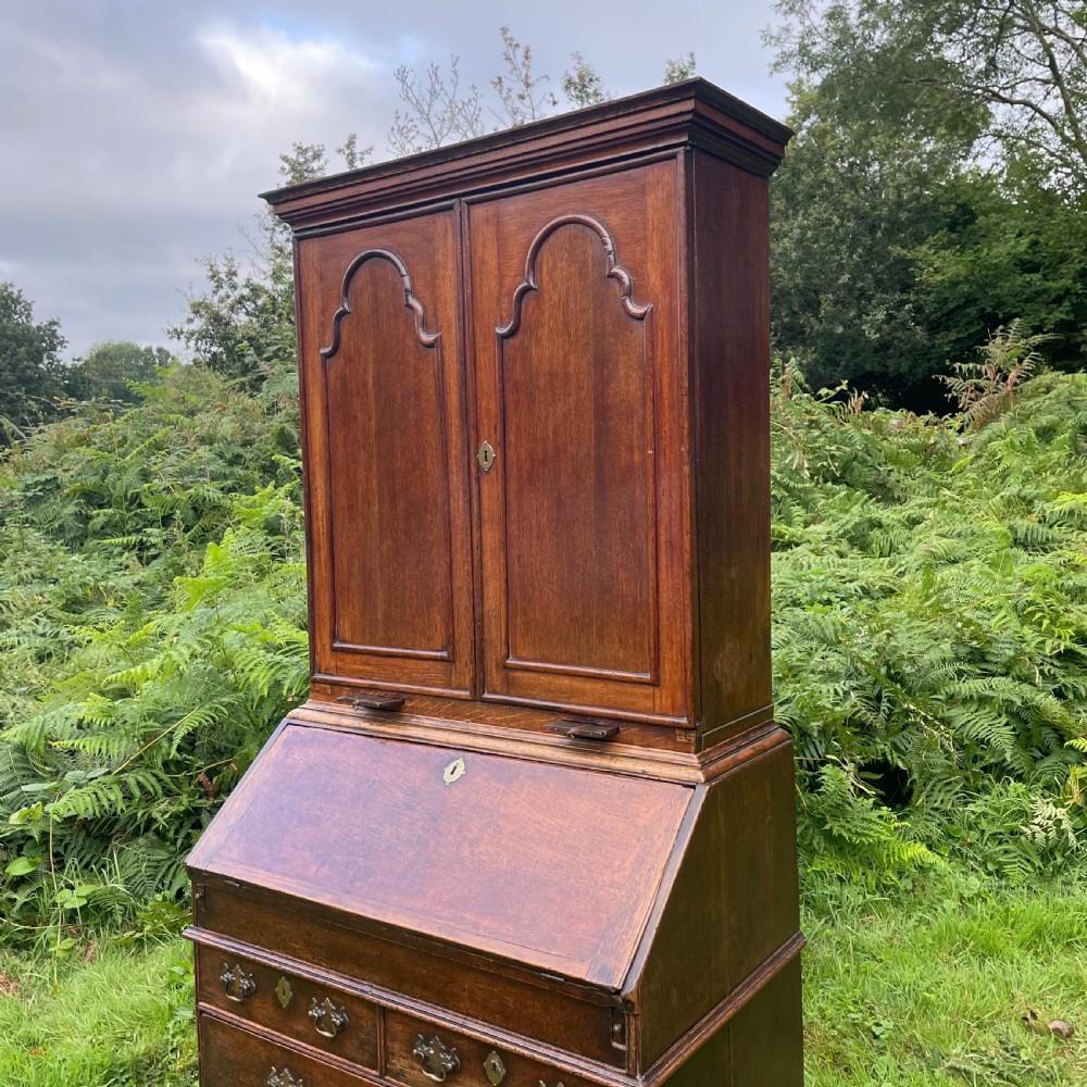 Charming George II Oak Bureau Cabinet View XIII