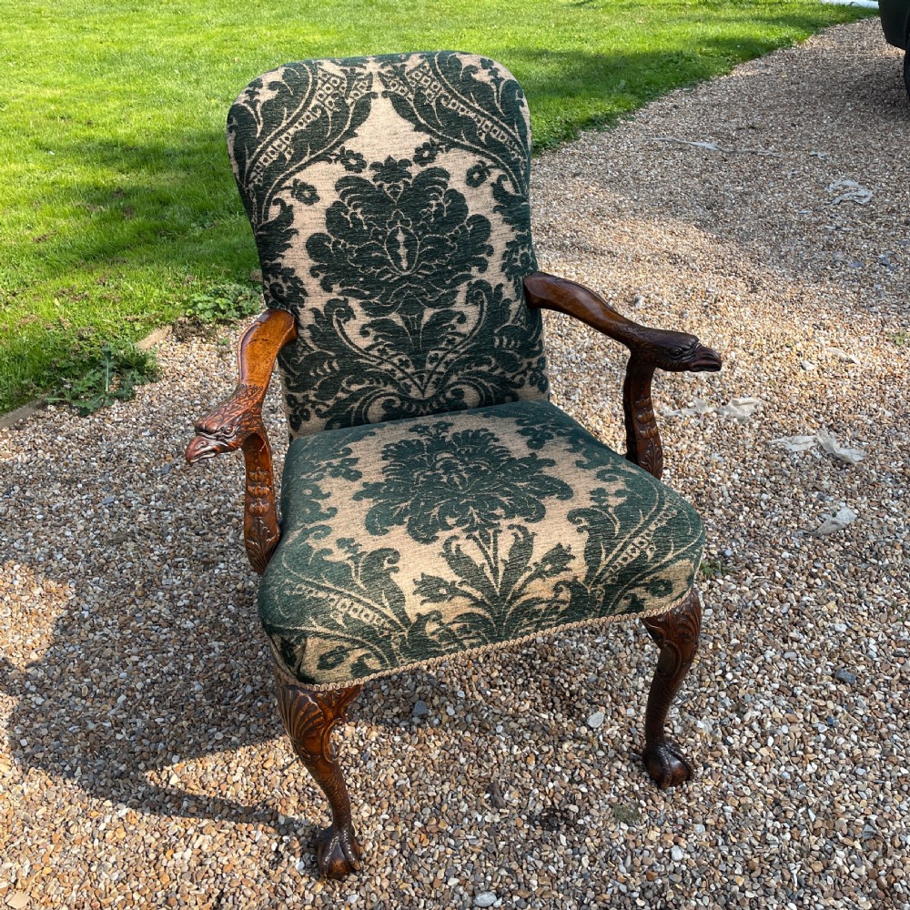 George II design carved Walnut armchair  View II