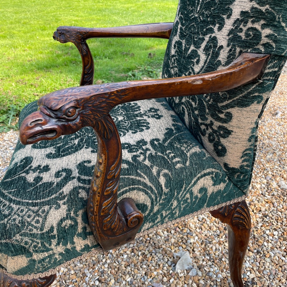 George II design carved Walnut armchair  View X