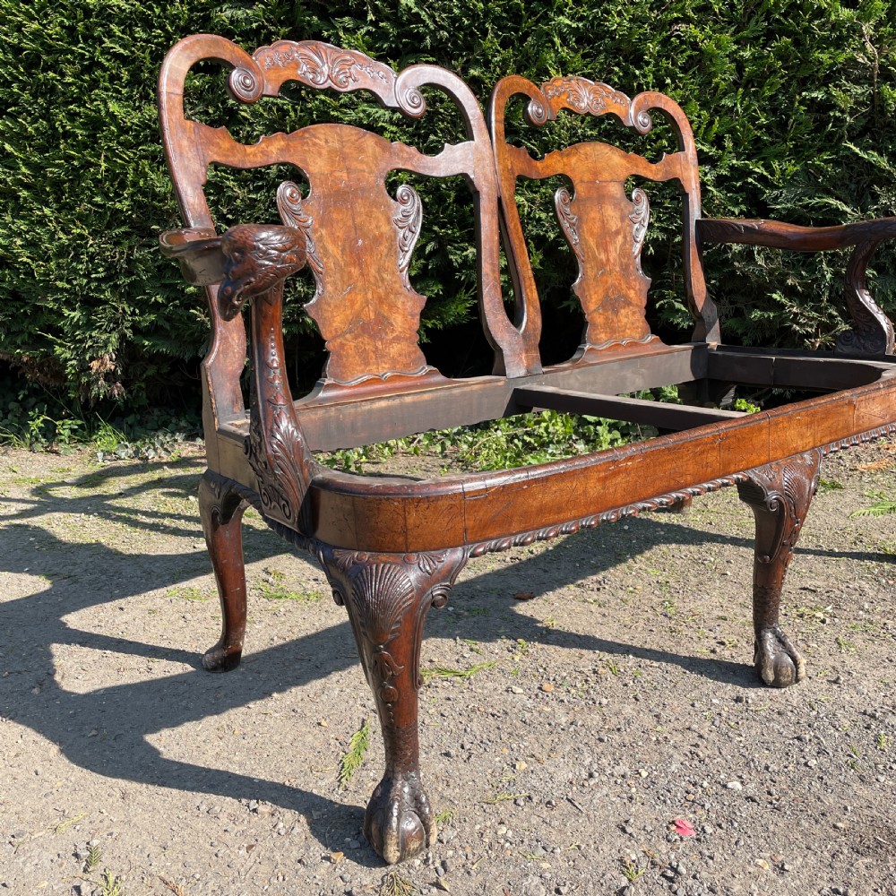 George II design carved Walnut chair back Sofa View II