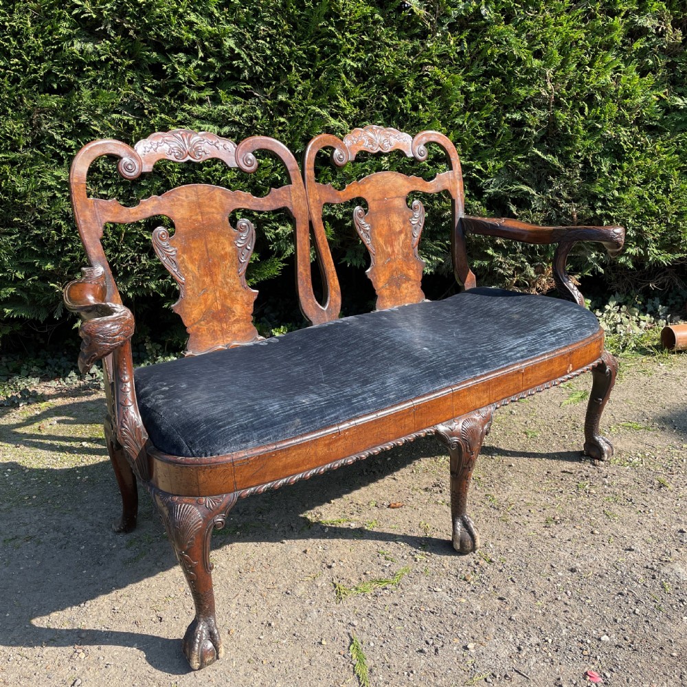 George II design carved Walnut chair back Sofa View IV