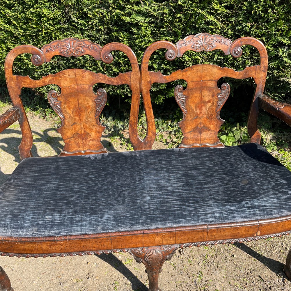 George II design carved Walnut chair back Sofa View VI