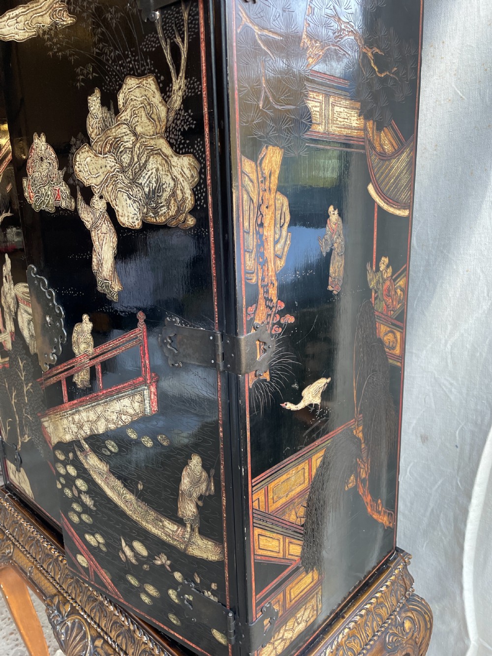 Chinoiserie cabinet on stand C1920 View IV