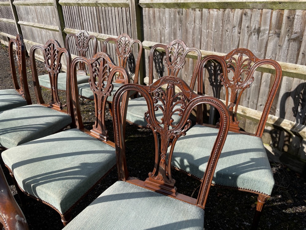 Set of 12  Hepplewhite Style Mahogany  Dining chairs  View IV