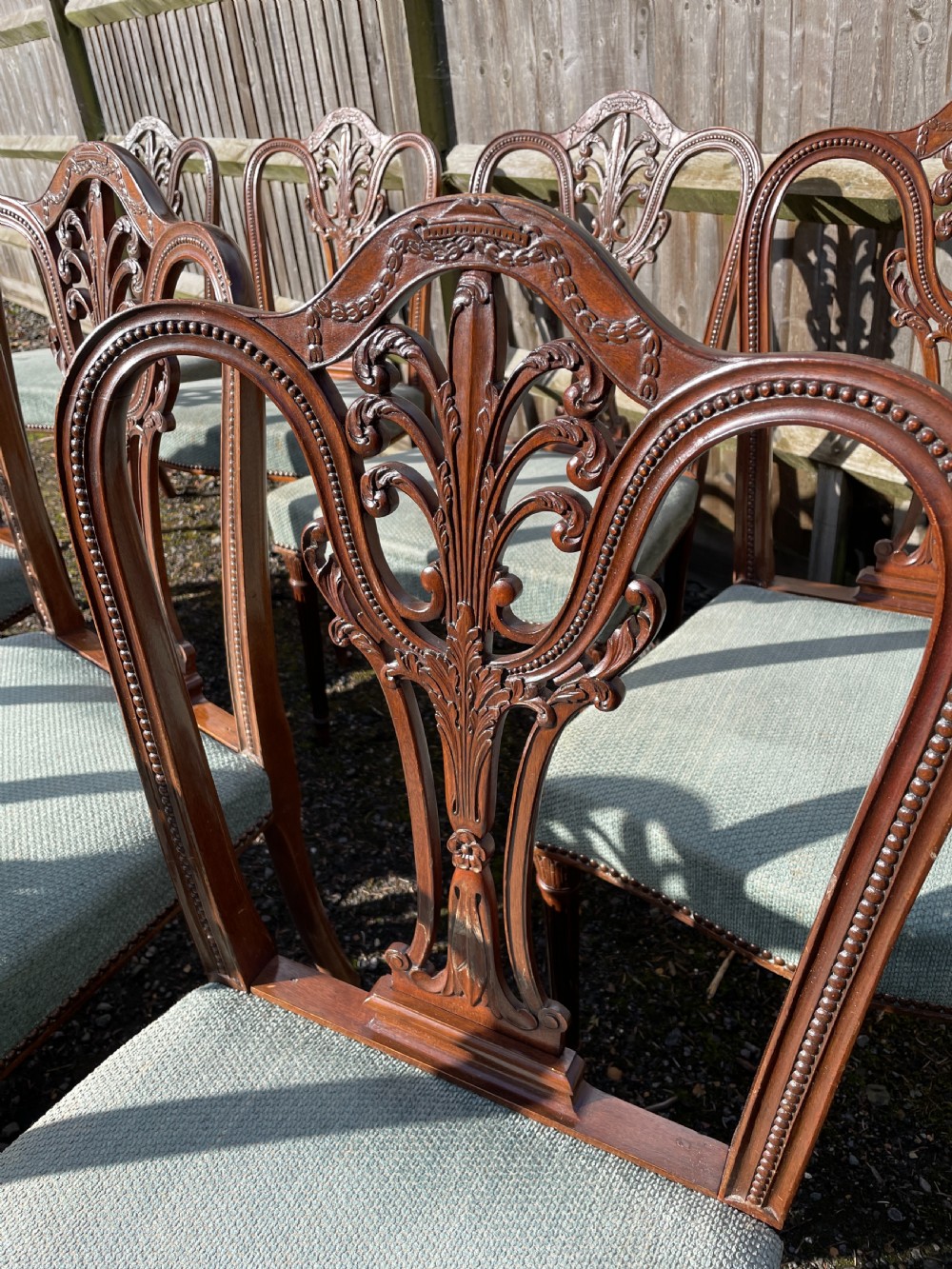 Set of 12  Hepplewhite Style Mahogany  Dining chairs  View V