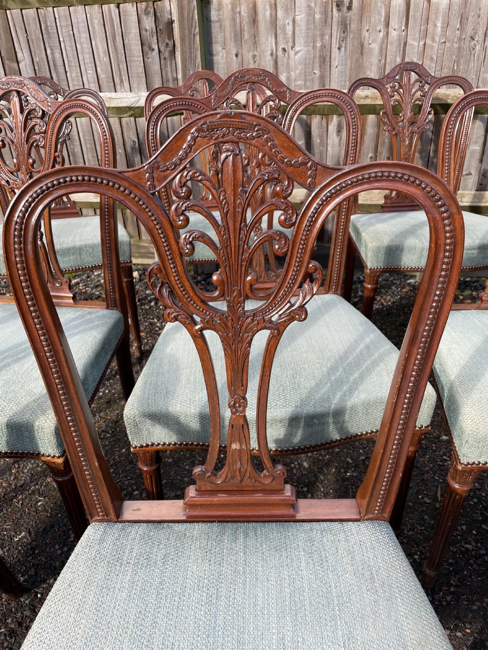 Set of 12  Hepplewhite Style Mahogany  Dining chairs  View VI