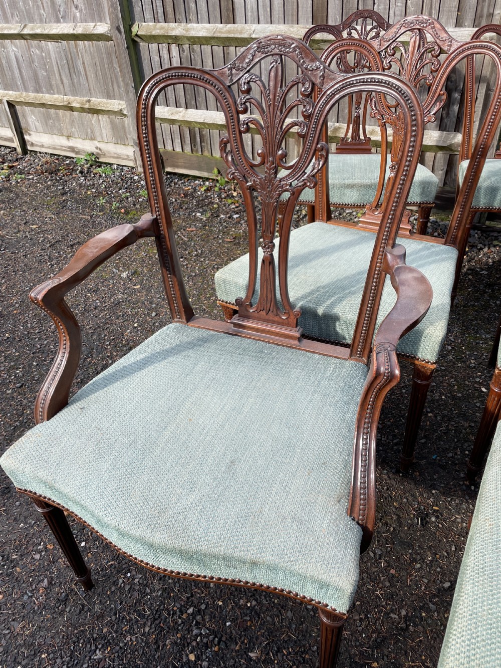 Set of 12  Hepplewhite Style Mahogany  Dining chairs  View VII