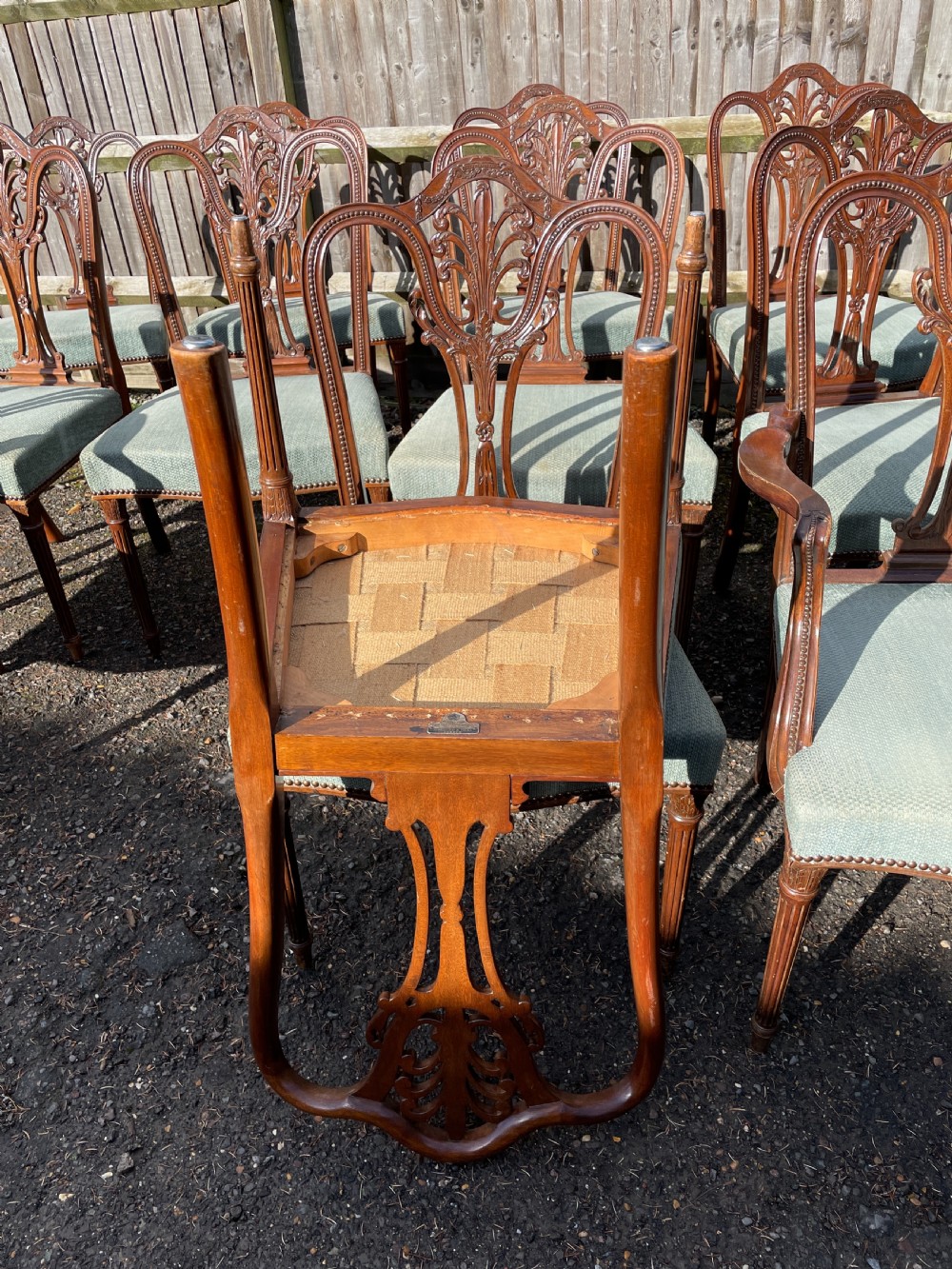 Set of 12  Hepplewhite Style Mahogany  Dining chairs  View X
