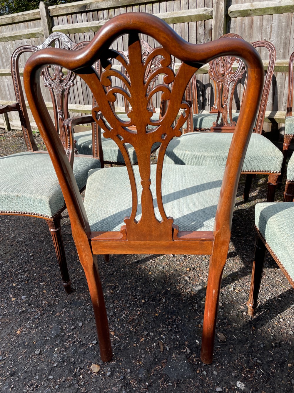 Set of 12  Hepplewhite Style Mahogany  Dining chairs  View XII