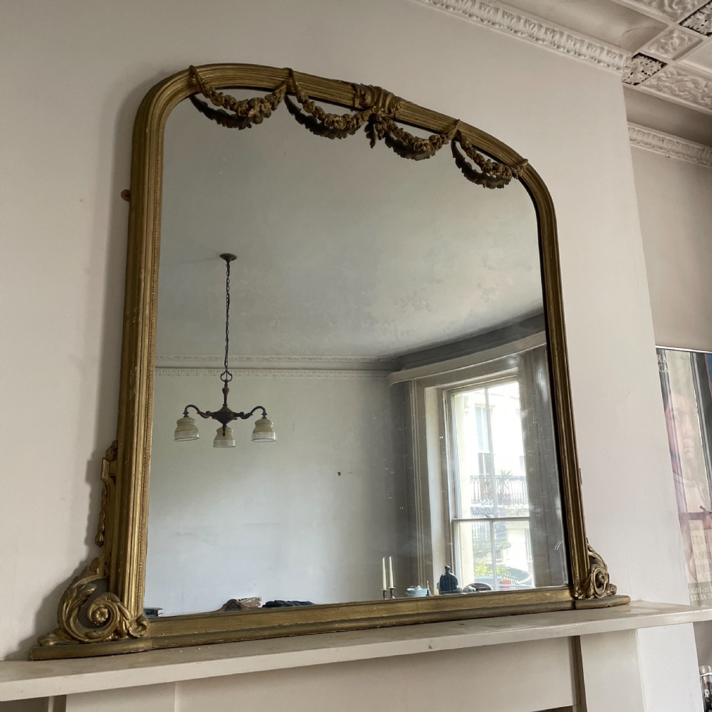 Large English Overmantle Mirror C1870 View II