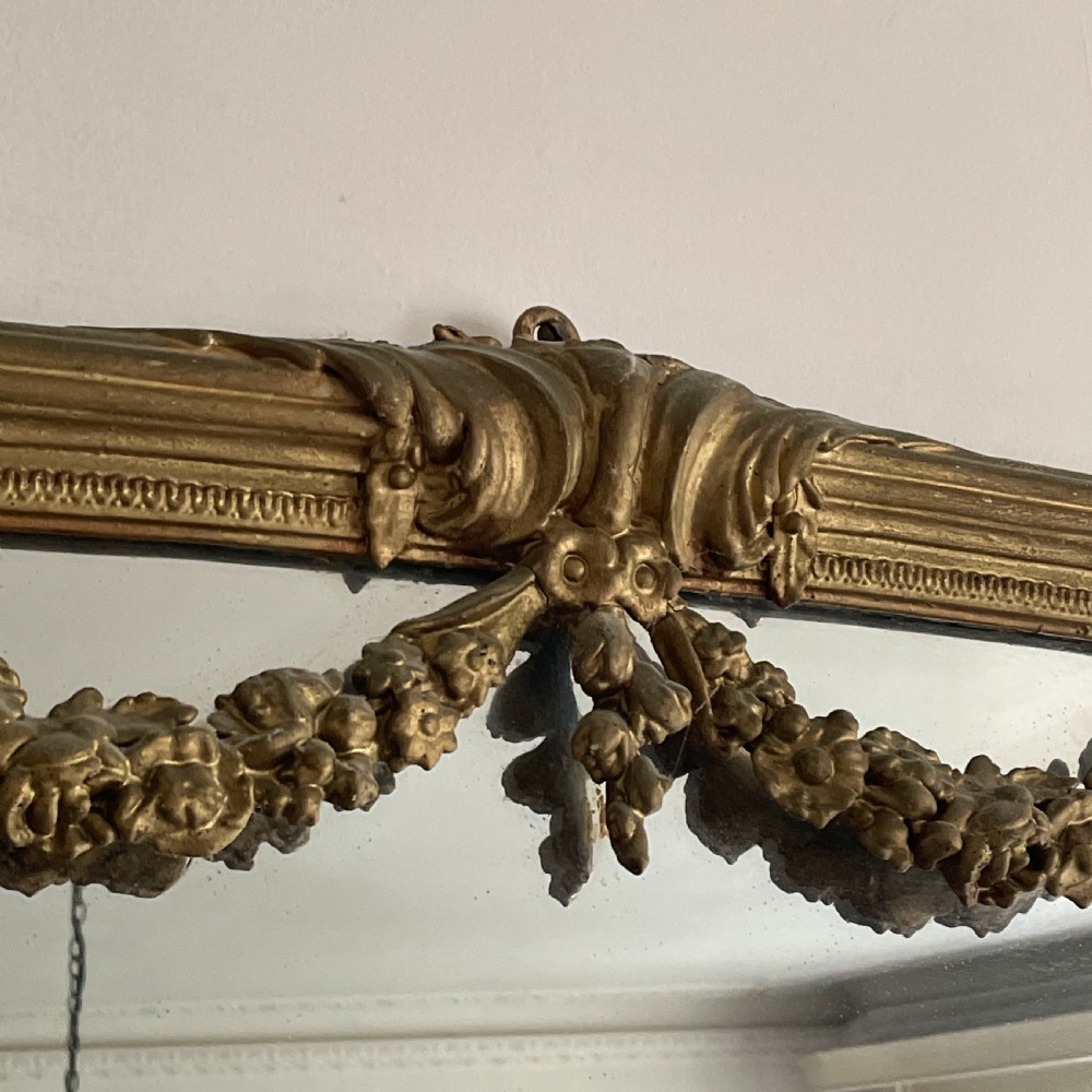 Large English Overmantle Mirror C1870 View V