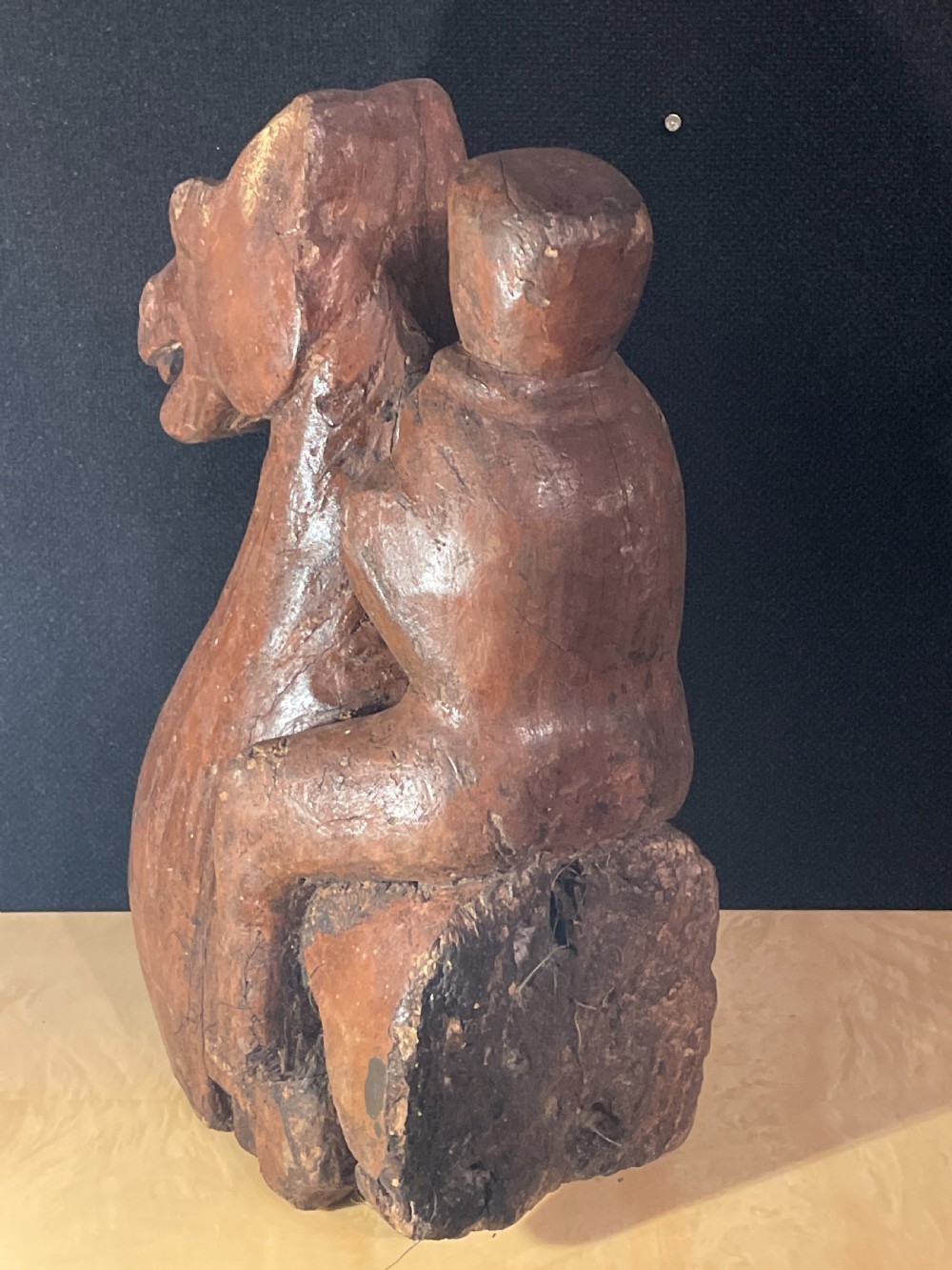 Chinese Carved wood horse and rider possibly Han Dynasty View II