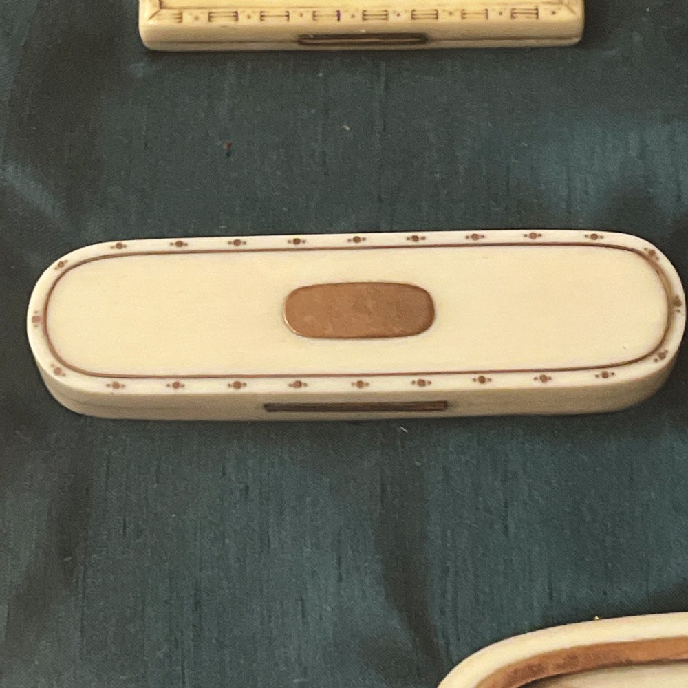 A collection of 8 Georgian Ivory & Gold Toothpick holders View IV