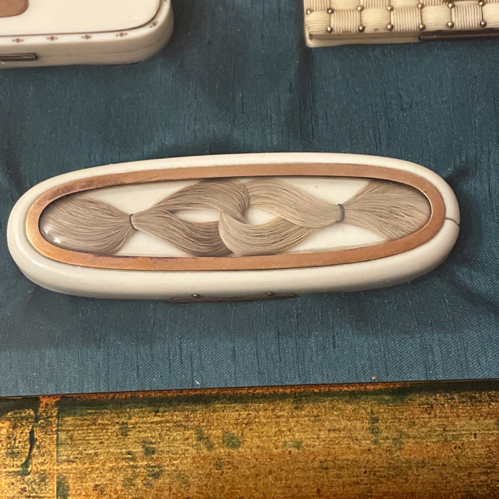 A collection of 8 Georgian Ivory & Gold Toothpick holders View V