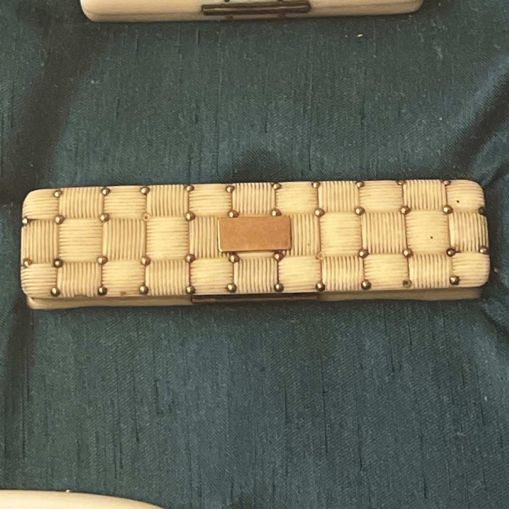 A collection of 8 Georgian Ivory & Gold Toothpick holders View VI