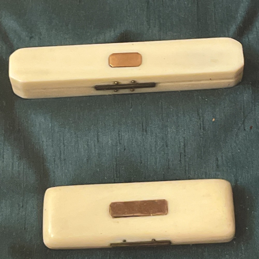 A collection of 8 Georgian Ivory & Gold Toothpick holders View VII