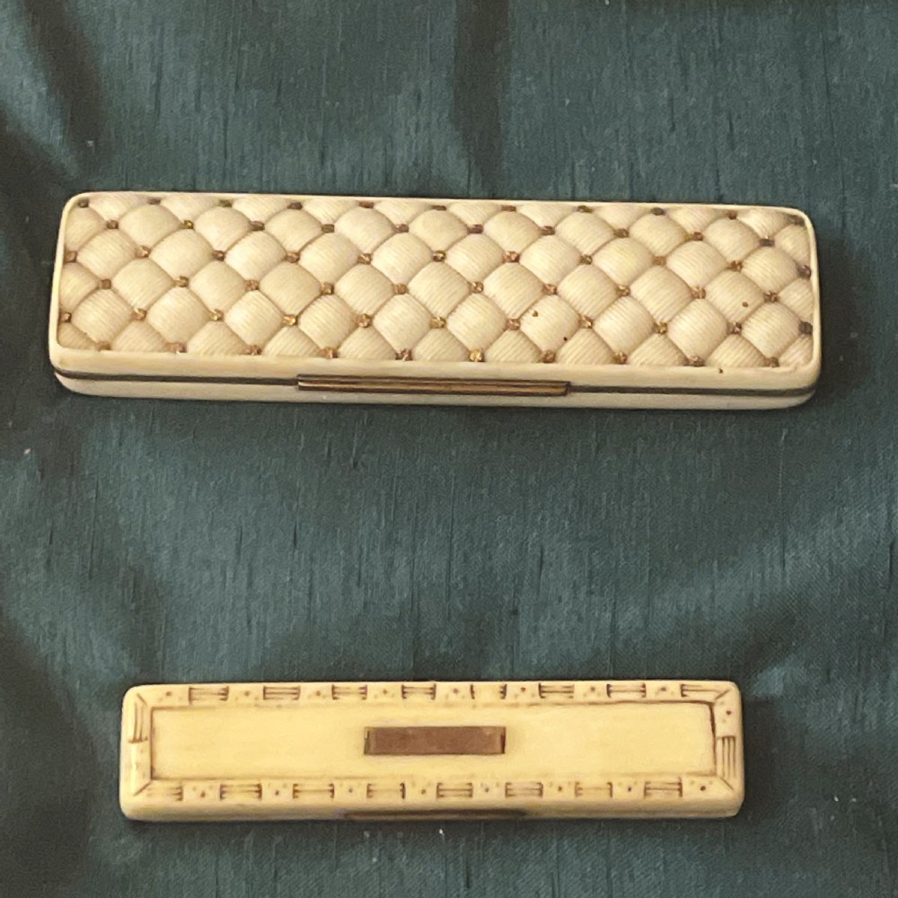 A collection of 8 Georgian Ivory & Gold Toothpick holders View VIII