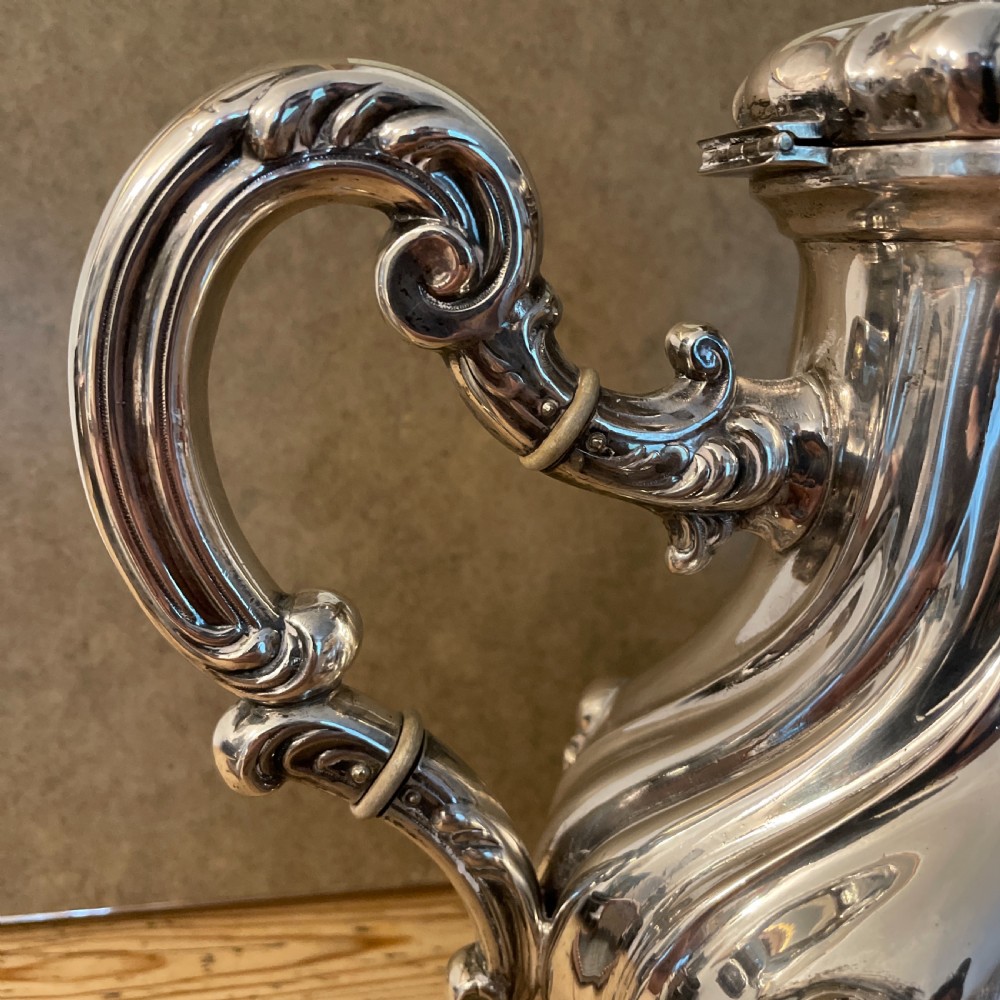 Italian silver Coffee pot c1880 View II