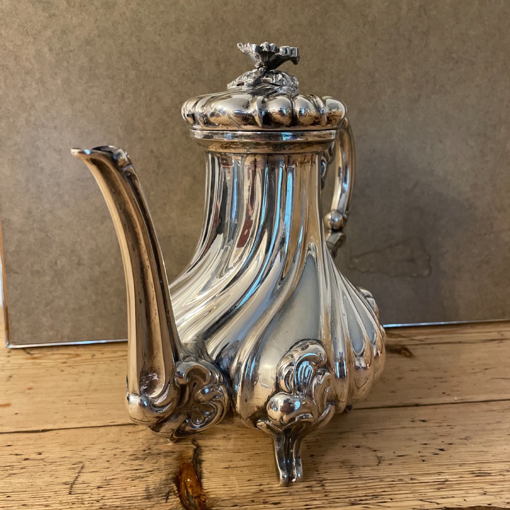 Italian silver Coffee pot c1880 View IV