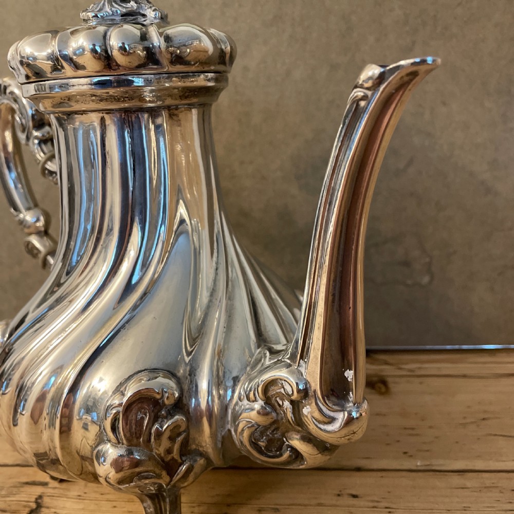 Italian silver Coffee pot c1880 View V