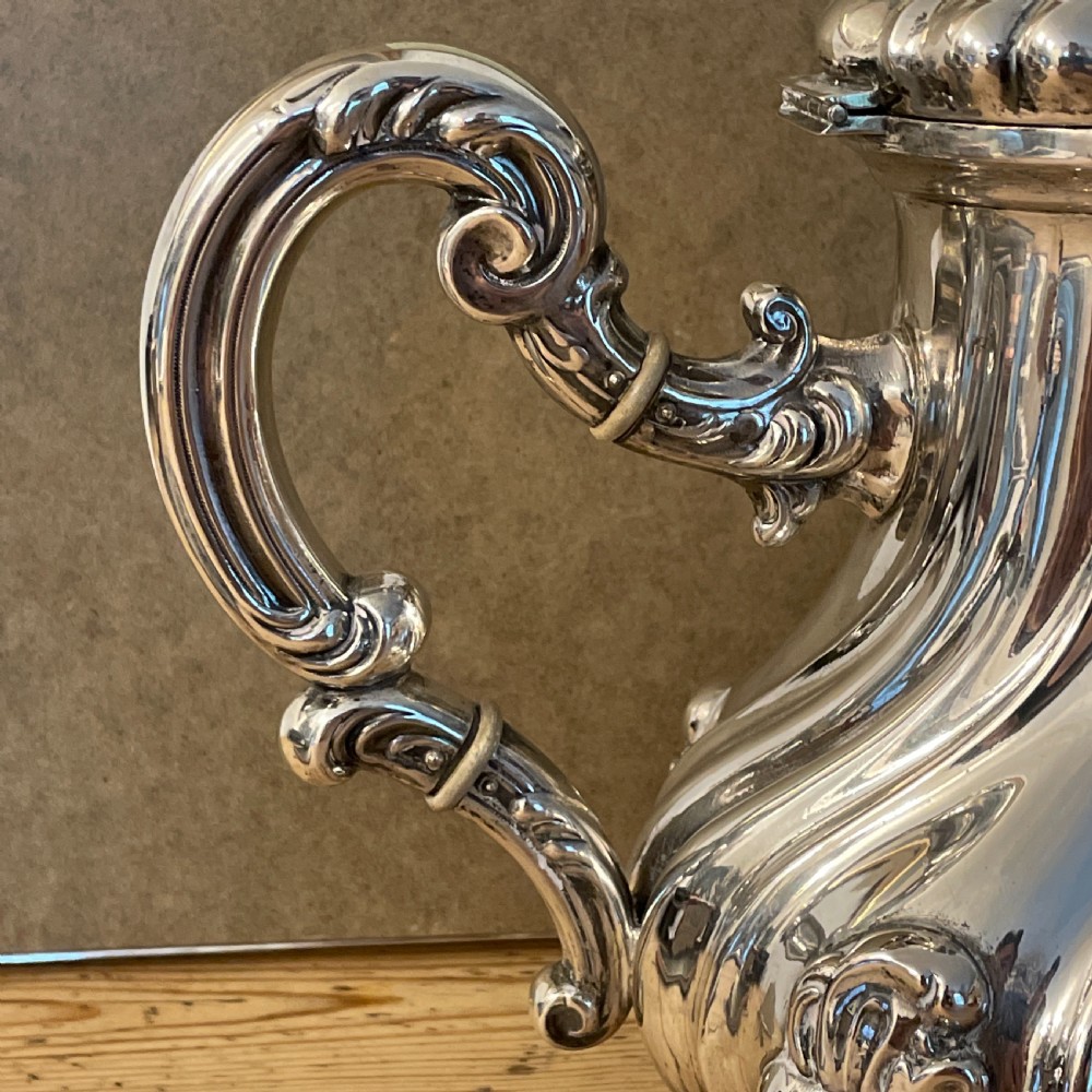 Italian silver Coffee pot c1880 View VII