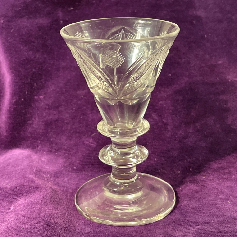 A small JACOBITE WINE GLASS 18TH CENTURY 