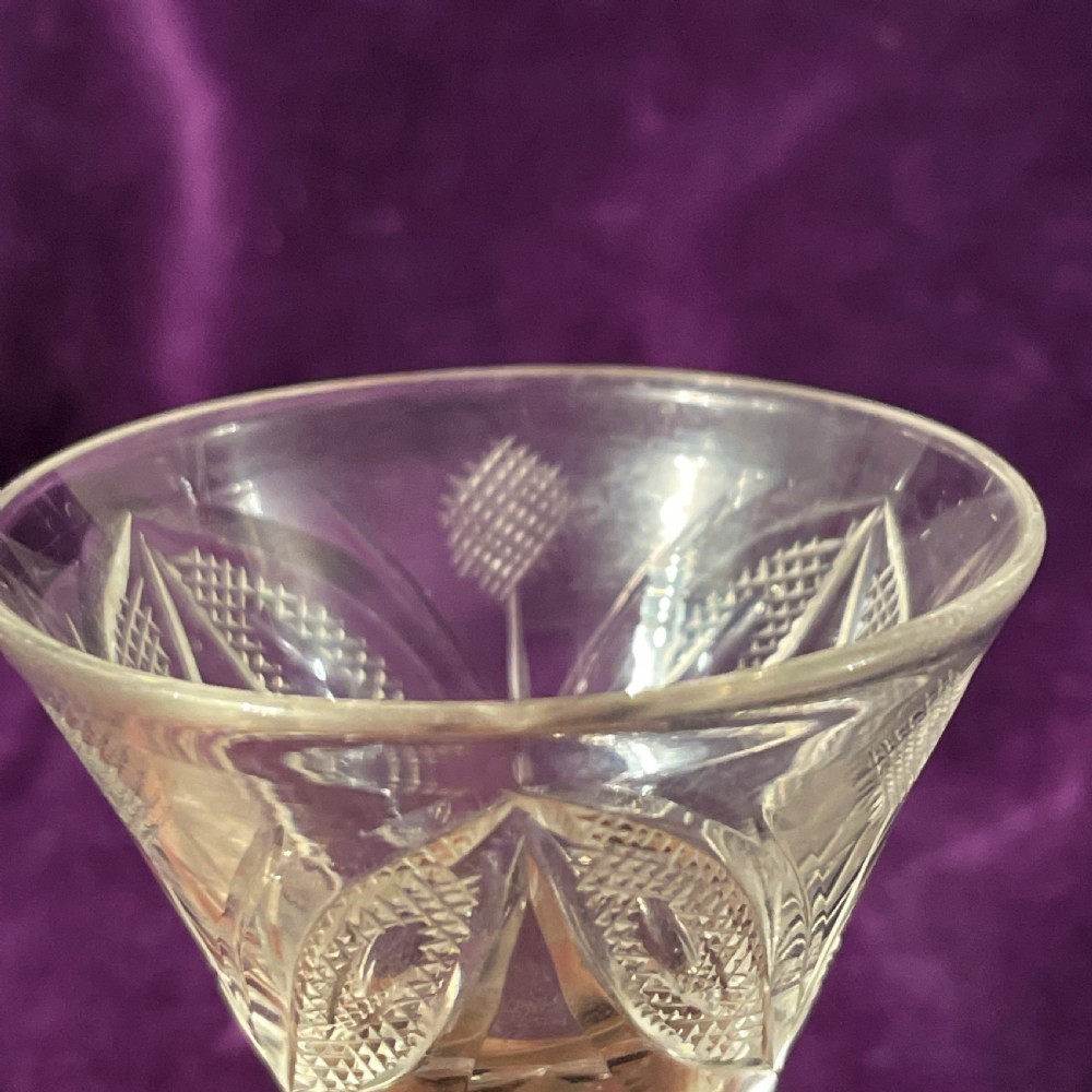 A small JACOBITE WINE GLASS 18TH CENTURY  View V