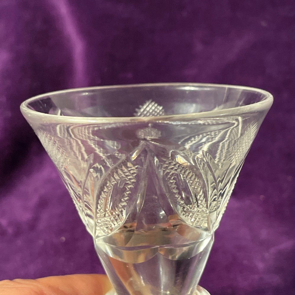 A small JACOBITE WINE GLASS 18TH CENTURY  View VI