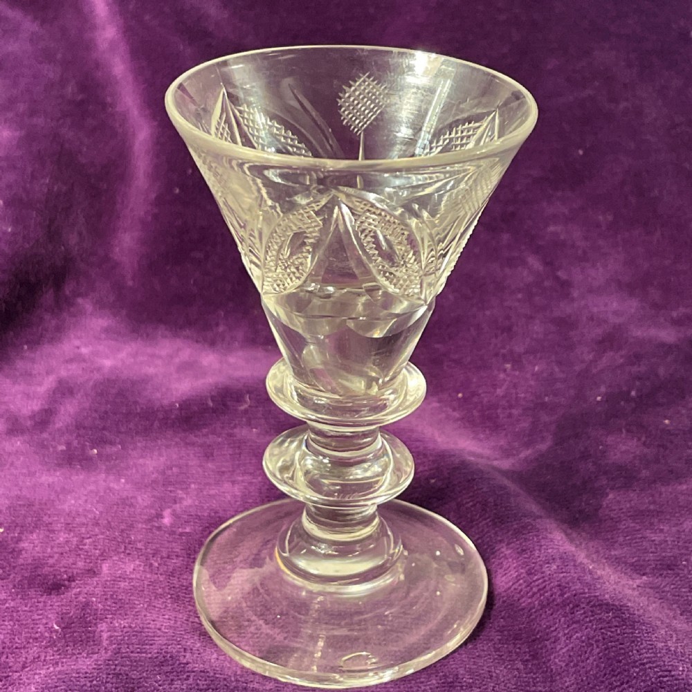 A small JACOBITE WINE GLASS 18TH CENTURY  View VII
