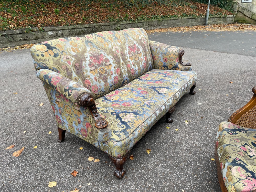 Finely carved George Ii style sofa c1890