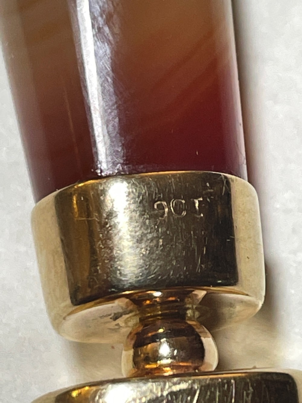 Antique Gold & Banded Agate Desk Seal View II
