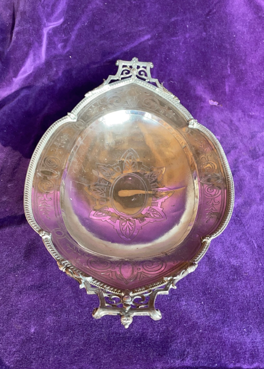 Antique Austrian Silver Dish C1900 View III