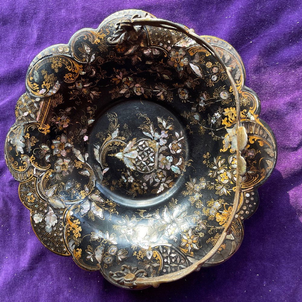 Superb Jennens & Bettridge  Papier Mache  Basket View VII