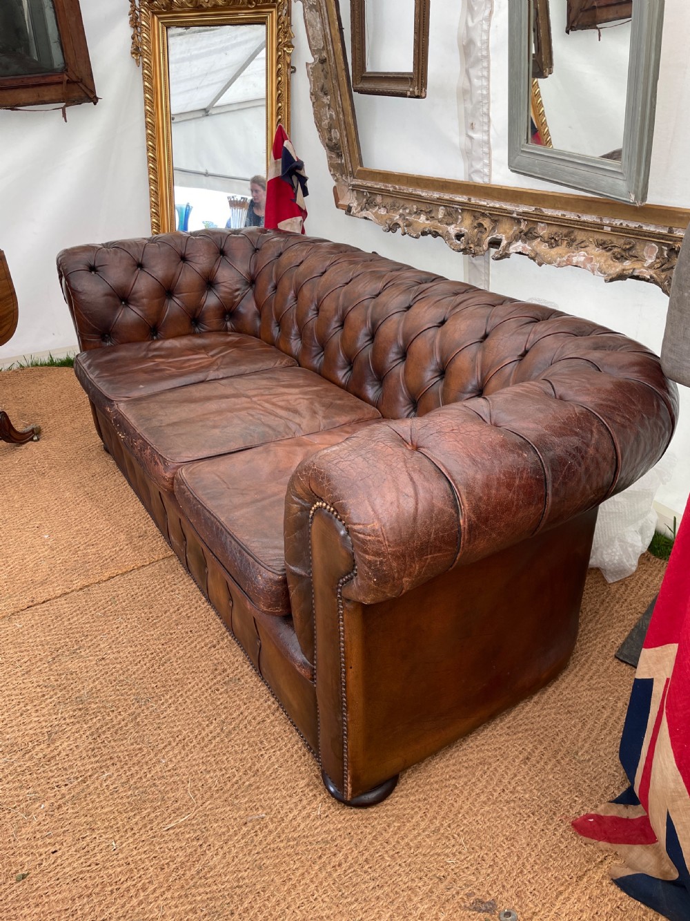 1930s Leather Chesterfield Sofa View II