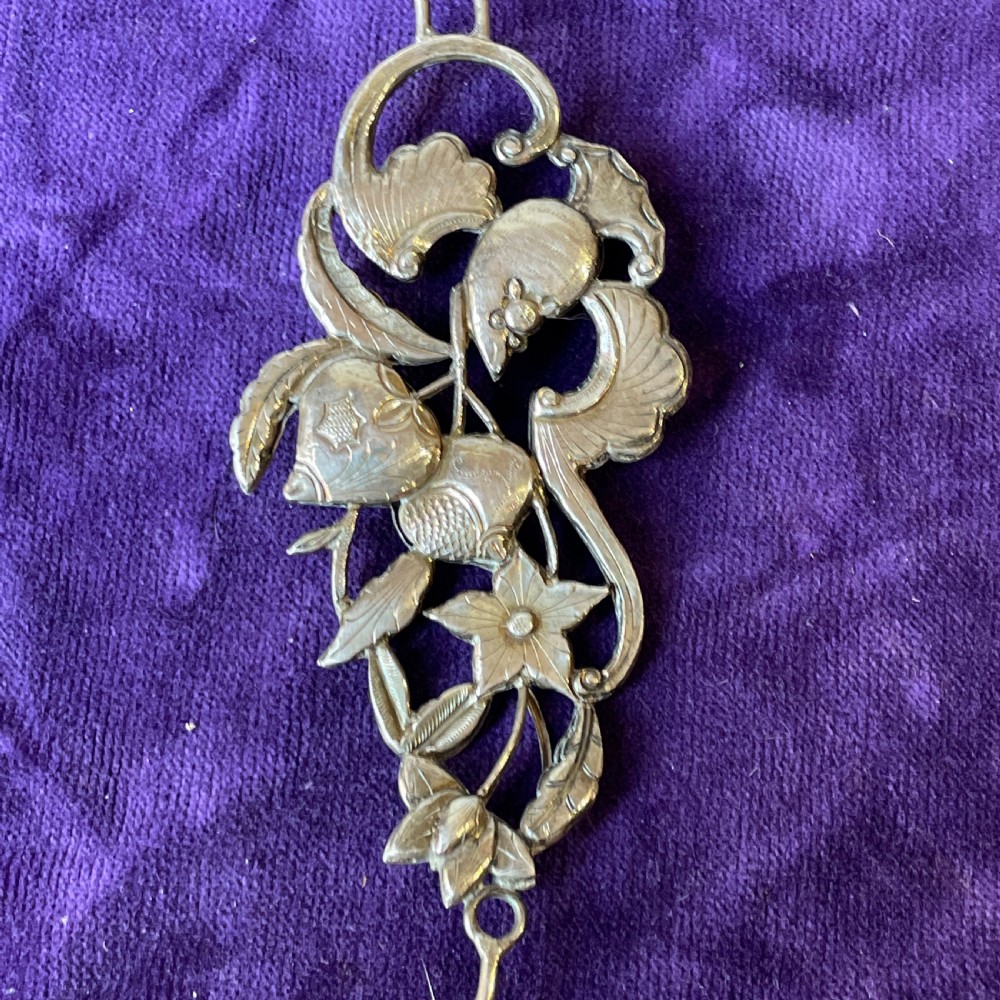 Antique  Straights Chinese Silver Bed Hooks  late 19th C View II