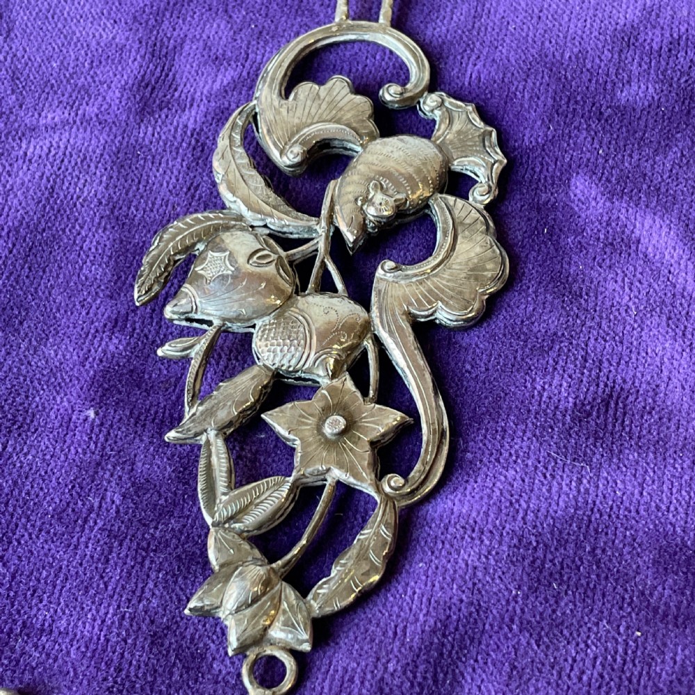 Antique  Straights Chinese Silver Bed Hooks  late 19th C View V