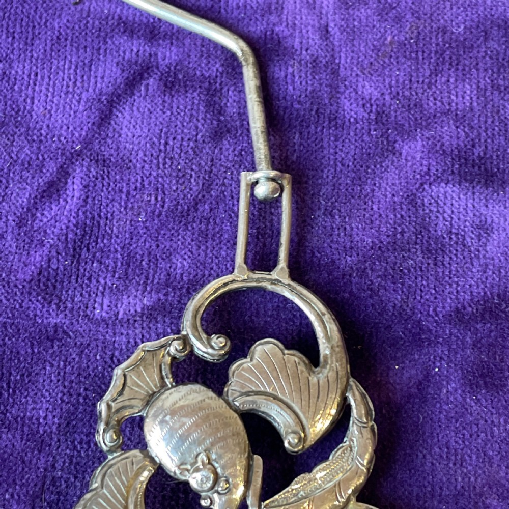 Antique  Straights Chinese Silver Bed Hooks  late 19th C View X