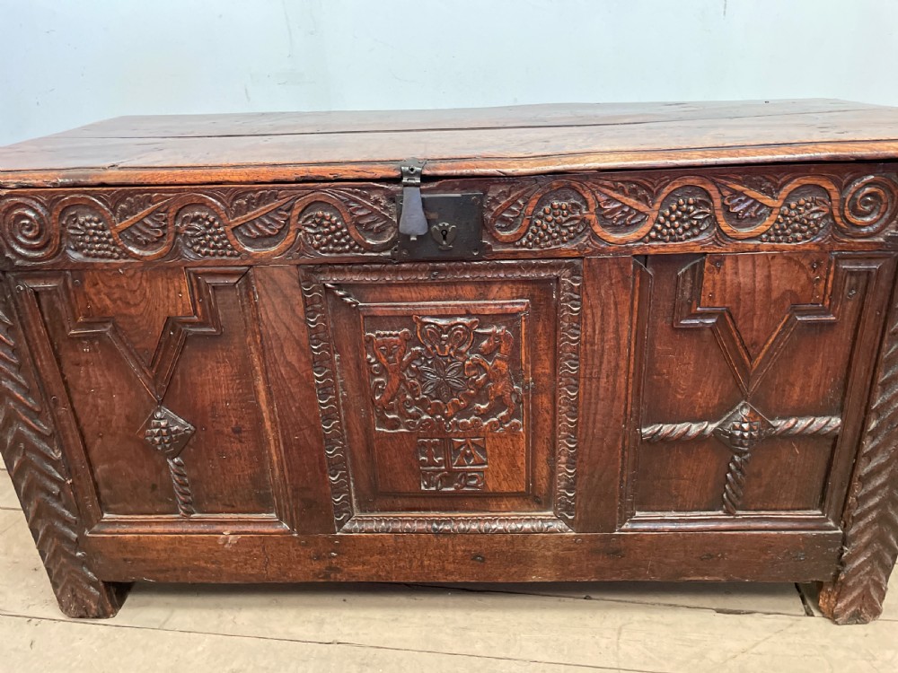 William & Mary Oak coffer  View II