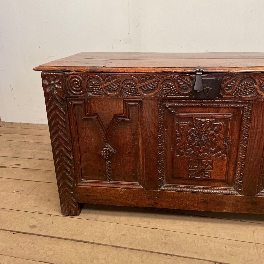 William & Mary Oak coffer  View V