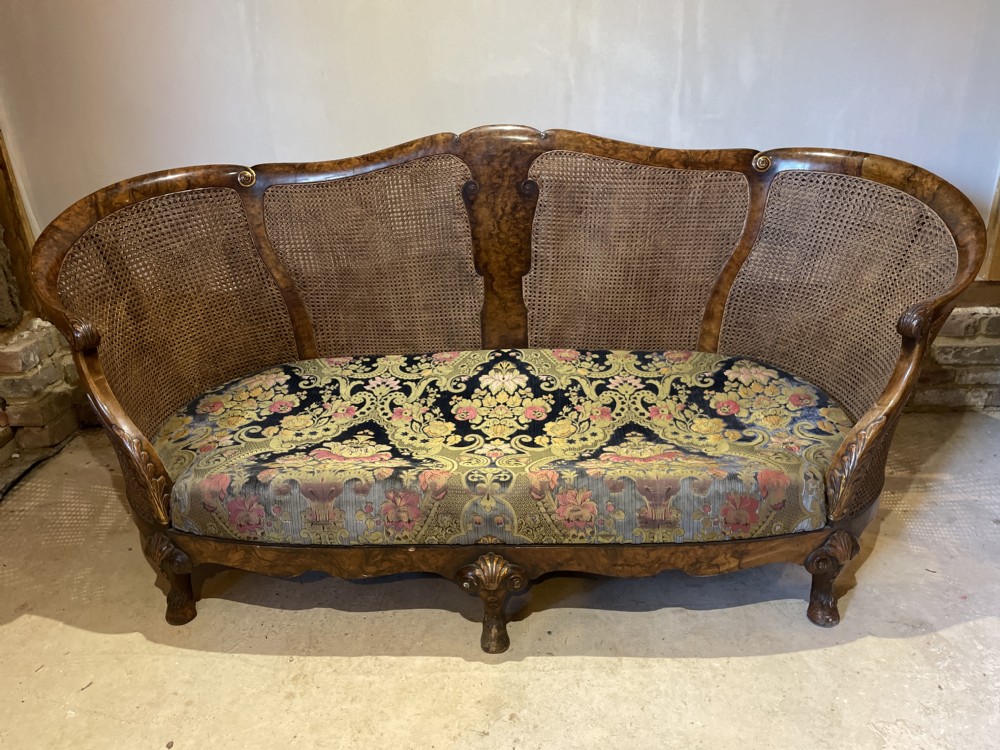 A superb 1920s  Burr Walnut Bergere  Sofa View III